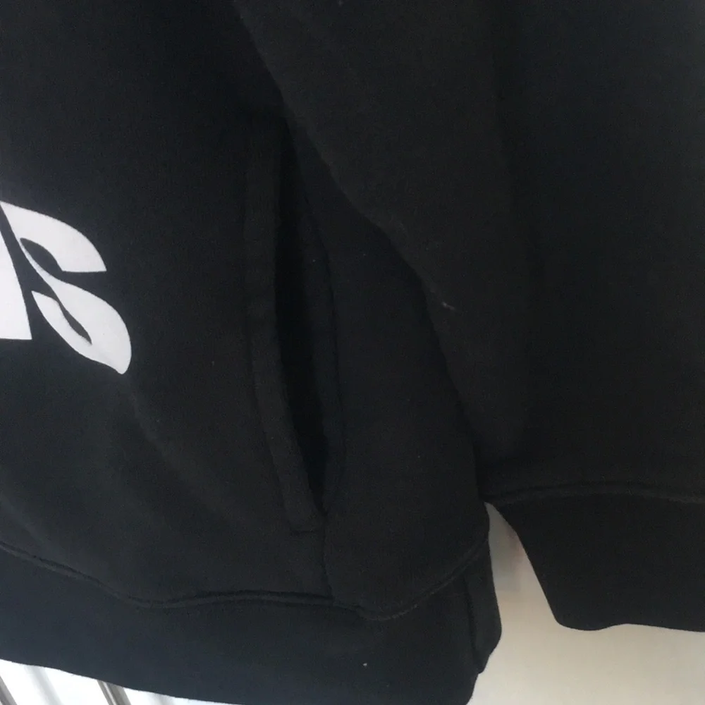 Adidas Trefoil Pullover Hoodie - Black, XS, 100% Cotton, Relaxed Fit - Picture 11 of 12
